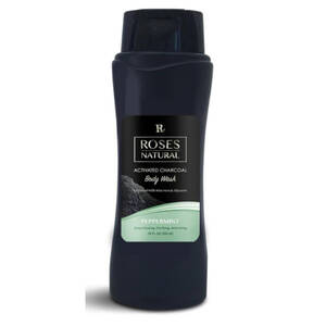 Roses 744790579123 Activated Charcoal Body Wash - Peppermint 18oz