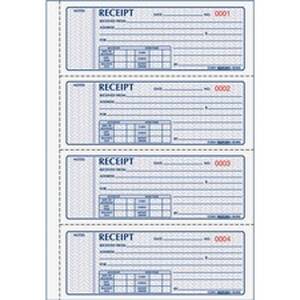 Dominion RED 8L806 Rediform Receipt Money Collection Forms - 200 Sheet