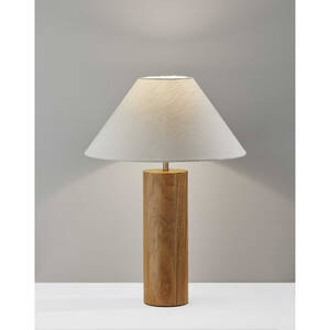 Homeroots.co 372832 Canopy Natural Wood Block Table Lamp