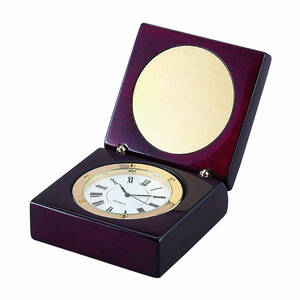 Creative 69956 Square Wood Box With Clock  Engraving Plate