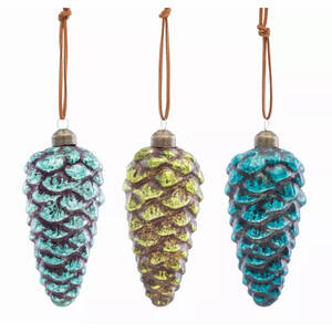 Melrose 80865DS Pine Cone Ornament (set Of 12) 5.5h Glass