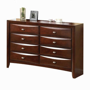 Homeroots.co 376976 41 Espresso Wood Finish Dresser With 8 Drawers