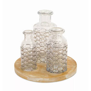 Melrose 68926DS Jars With Chicken Wire Wrap 9h Glasswire, Includes Tra