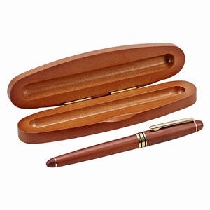 Creative 69738 Wood Oval Box With Pen, 6.75 H X 1.75