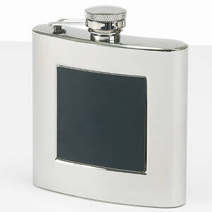 Creative 21016 Stainless Steel Flask With Square Black Engraving Plate
