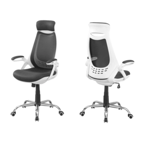 Homeroots.co 333455 23.75 X 28 X 93.75 White Grey Foam  Office Chair W