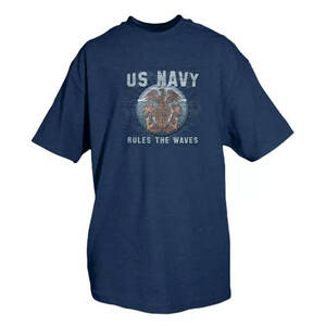 Fox 63-75 XL Us Navy Rules The Waves Men's T-shirt Navy - Xl