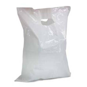 International MB-H-15W White Die Cut Handle Merchandise Bags 1.25 Mil 