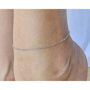 Iana ID-038-WS Delicate Silver Chain Ankle