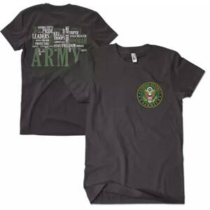 Fox 63-4020 L Army Words Men's T-shirt Black 2-sided - Large