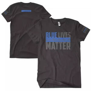 Fox 63-480 XXXL Blue Lives Matter Men's T-shirt Black 2-sided - 3xl