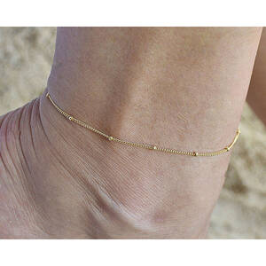 Iana ID-012-WS Delicate Gold Chain Ankle Bracelet