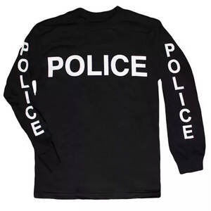 Fox 64-6488 L Police Long Sleeve T-shirt Black With Sleeve Imprint - L