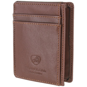 Travelon 72488-780 Leather Hack-proof Rfid Blocking Cash Card Sleeve A