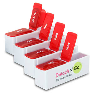 Detach 6277 7 Day Detachable Pill Organizer With Pill Cutter