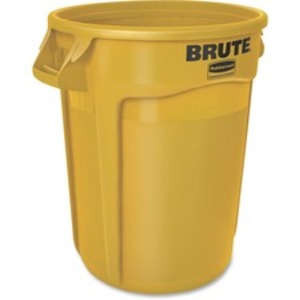Rubbermaid FG263957YEL Commercial Brute Round Container - 32 Gal Capac