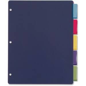Tops CRD 84018 Cardinal Extra-tough Poly Dividers - 5 Tab(s)set - Lett