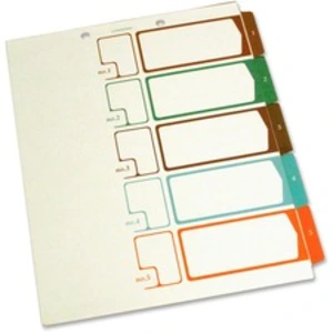 Sj SJP S05175 Speedex Letter Size Side Tab Toc Dividers - 5 Printed Ta
