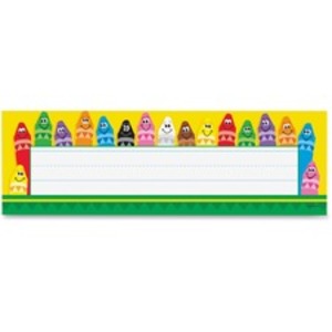 Trend TEP 69013 Trend Colorful Crayons Name Plates - 36  Pack - 9.5 Wi