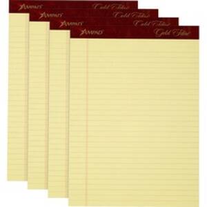 Tops TOP 20032 Gold Fibre Premium Rule Writing Pads - Letter - 50 Shee