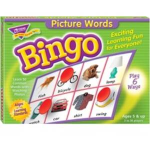 Trend TEP 6063 Trend Picture Words Bingo Game - Educational - 3 To 36 