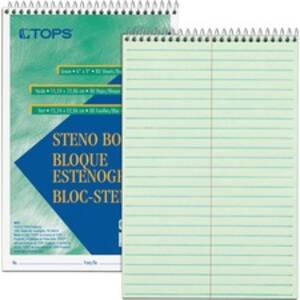 Tops TOP 8021DZ Steno Books - 80 Sheets - Coilock - Gregg Ruled - 15 L