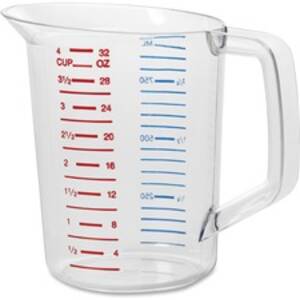 Rubbermaid RCP 3216CLE Commercial Bouncer 1 Quart Measuring Cup - 7.61