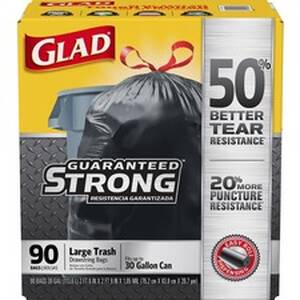 The CLO 78952 Glad Large Drawstring Trash Bags - Extra Strong - Large 