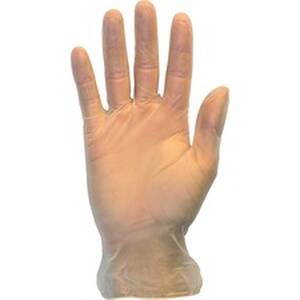 The SZN GVP9MDHHCT Safety Zone Powder Free Clear Vinyl Gloves - Hand P