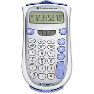 Texas TI-1706 Superview Handheld Calculator - Dual Power, Sign Change,
