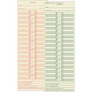 Tops TOP 1276 Semi-monthly Time Cards - Double Sided Sheet - 3.50 X 10