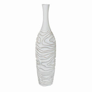 Plutus PBTH93615 Textured Vase In White Resin
