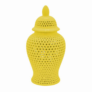 Plutus PBTH94458 Ceramic Jar - Yellow In Yellow Porcelain