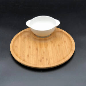 Wilmax WL-555021 Bamboo And Fine Porcelain Set For Single Serve Soup O