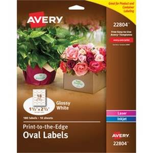 Avery DIX 22804 Averyreg; Glossy White Labels - Sure Feed Technology -