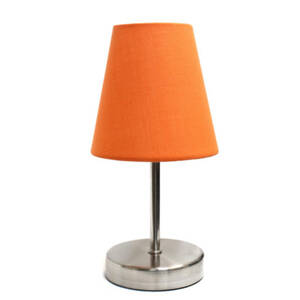All LT2013-ORG Simple Designs Sand Nickel Mini Basic Table Lamp With F
