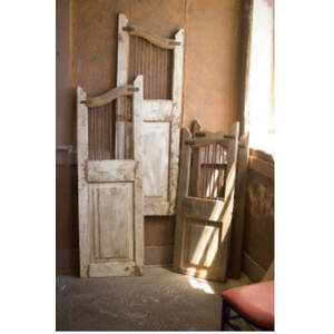 Kalalou NDA2284 Set Of 2 Repurposed Matching Wood And Iron Saloon Door
