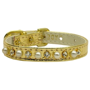 Mirage 94-02 12GD 38 Pearl And Clear Crystals Collar Gold 12
