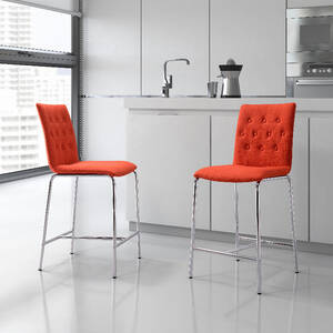 Zuo 300337 Uppsala Counter Chair (set Of 2) Tangerine