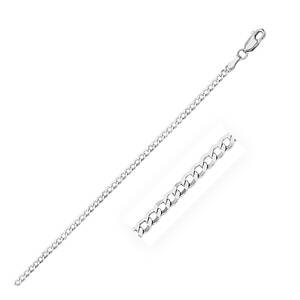 Unbranded 07460-24 2.6mm 14k White Gold Solid Curb Chain Size: 24''