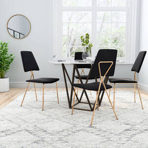 Zuo 101464 Chloe Dining Chair (set Of 2) Black  Gold