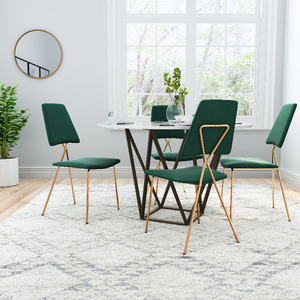 Zuo 101465 Chloe Dining Chair (set Of 2) Green  Gold