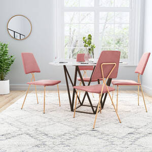 Zuo 101462 Chloe Dining Chair (set Of 2) Pink  Gold