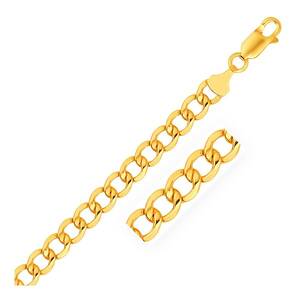Unbranded 70679-8 6.2mm 14k Yellow Gold Lite Curb Bracelet Size: 8''