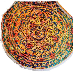 Wild PIC2 Henna Burst Round Mandala Tapestry