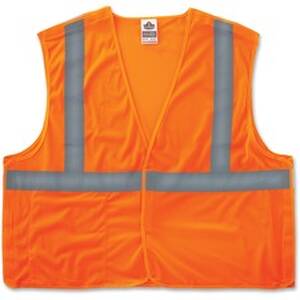 Tenacious EGO 21063 Glowear Orange Econo Breakaway Vest - Reflective, 