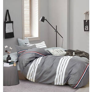 Say HS-13-C-T Kevin Graywhite Striped 100% Cotton Reversible Comforter