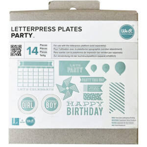 Bulk GR367 We-r 14 Piece Party Themed Letterpress Plates