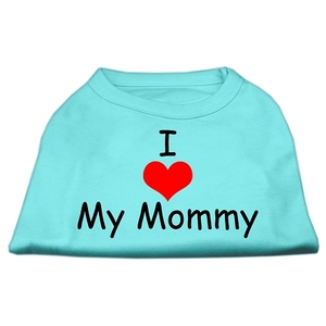 Mirage 51-35 MDAQ I Love My Mommy Screen Print Shirts Aqua Med