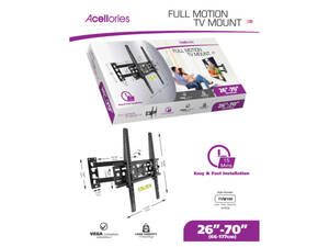 Bulk GR446 Acellories Full Motion 26quot; - 70quot; Tv Mount With Easy